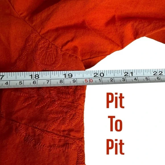 Chicos cutout crochet lace button down bell sleeve blouse top womens 1 US 8/10 M - Picture 8 of 13